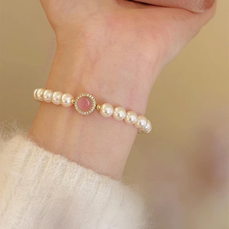 The bracelet sparkles